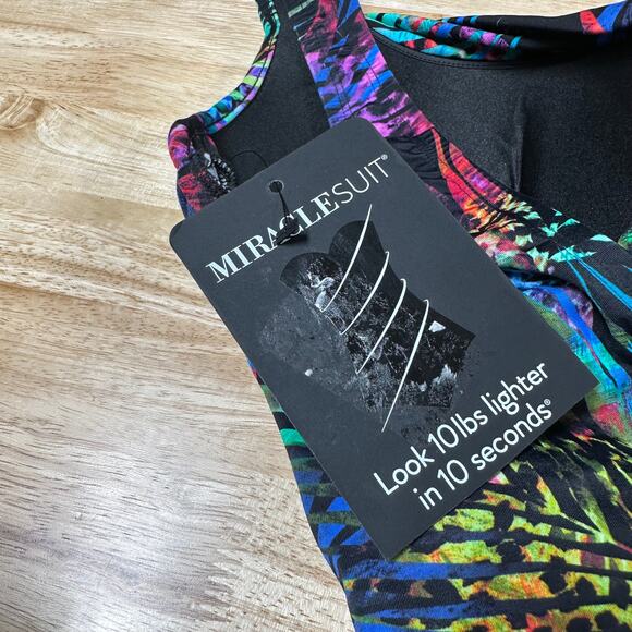 Miraclesuit NWT Tropicat Revele One Piece Swimsuit Multicolor Size 12 Underwire - Picture 6 of 10